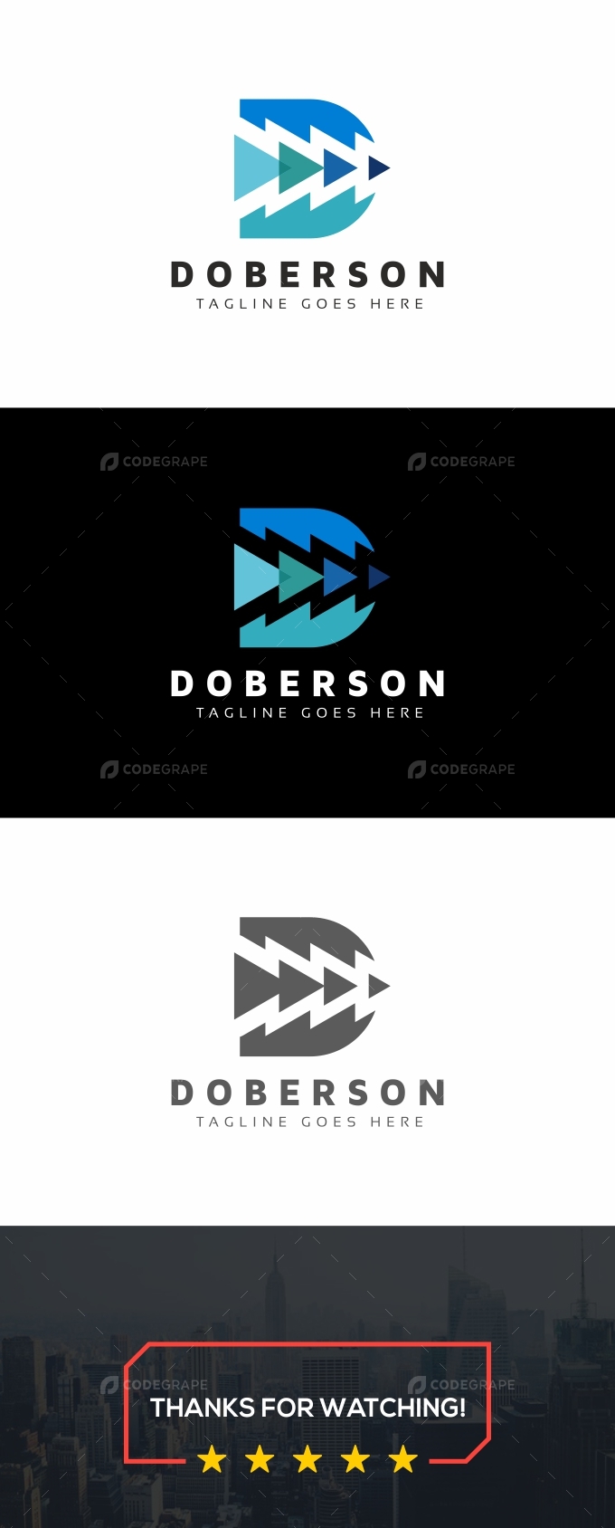 D Letter Arrows Logo