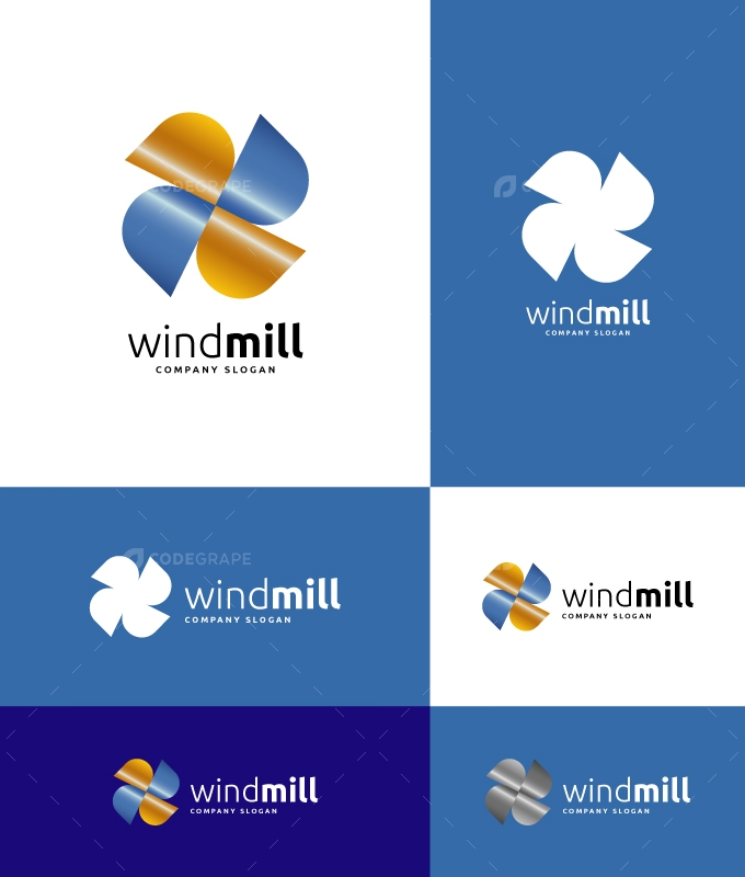 Wind Mill and Energy Logo