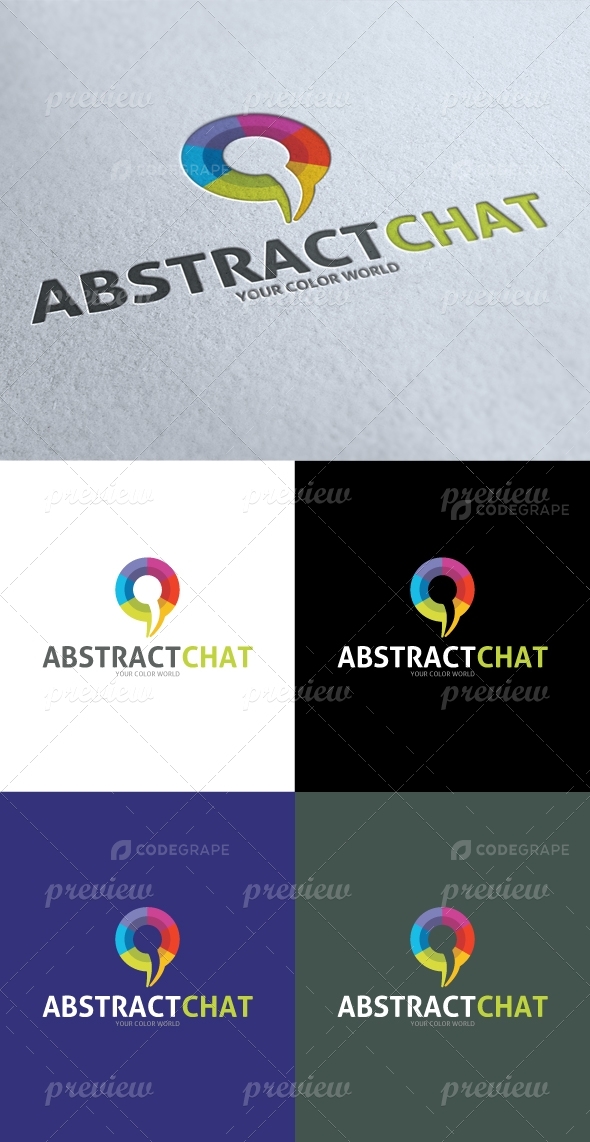 Abstract Color Chat Logo