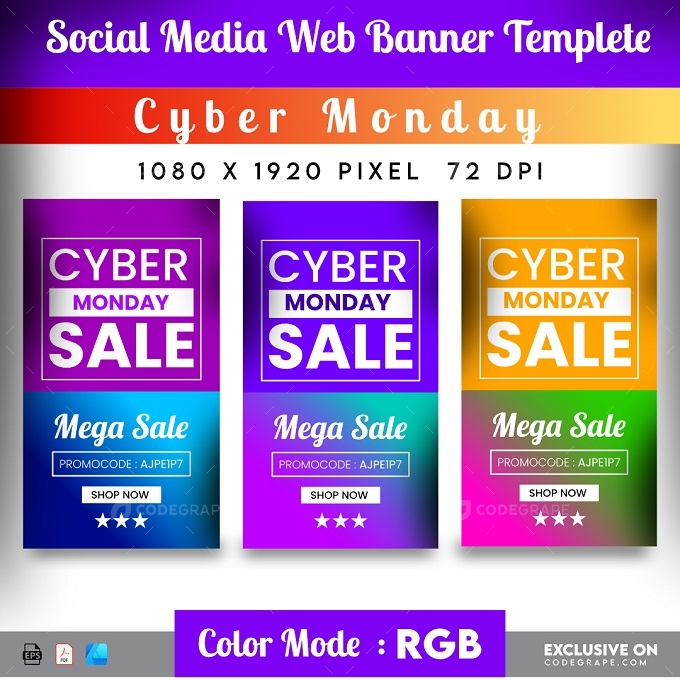 Cyber Monday Sale Web Element Template