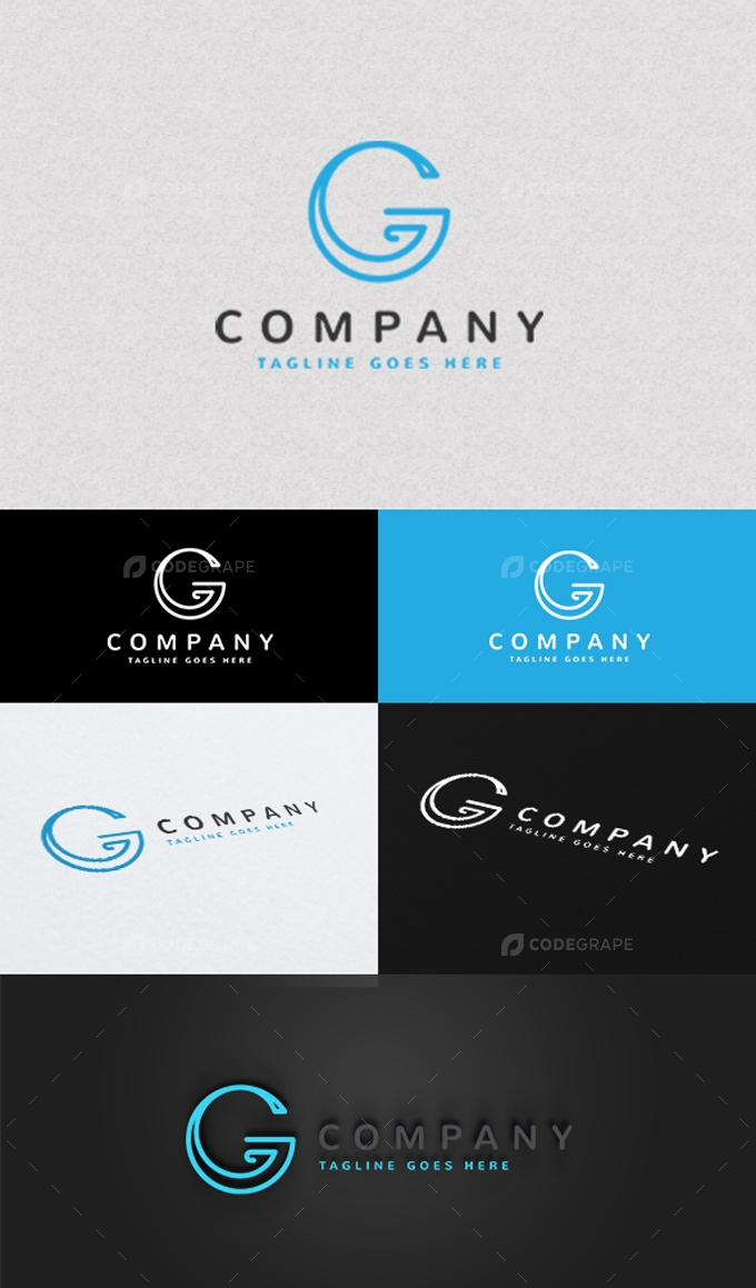 G Letter Whale Logo Template