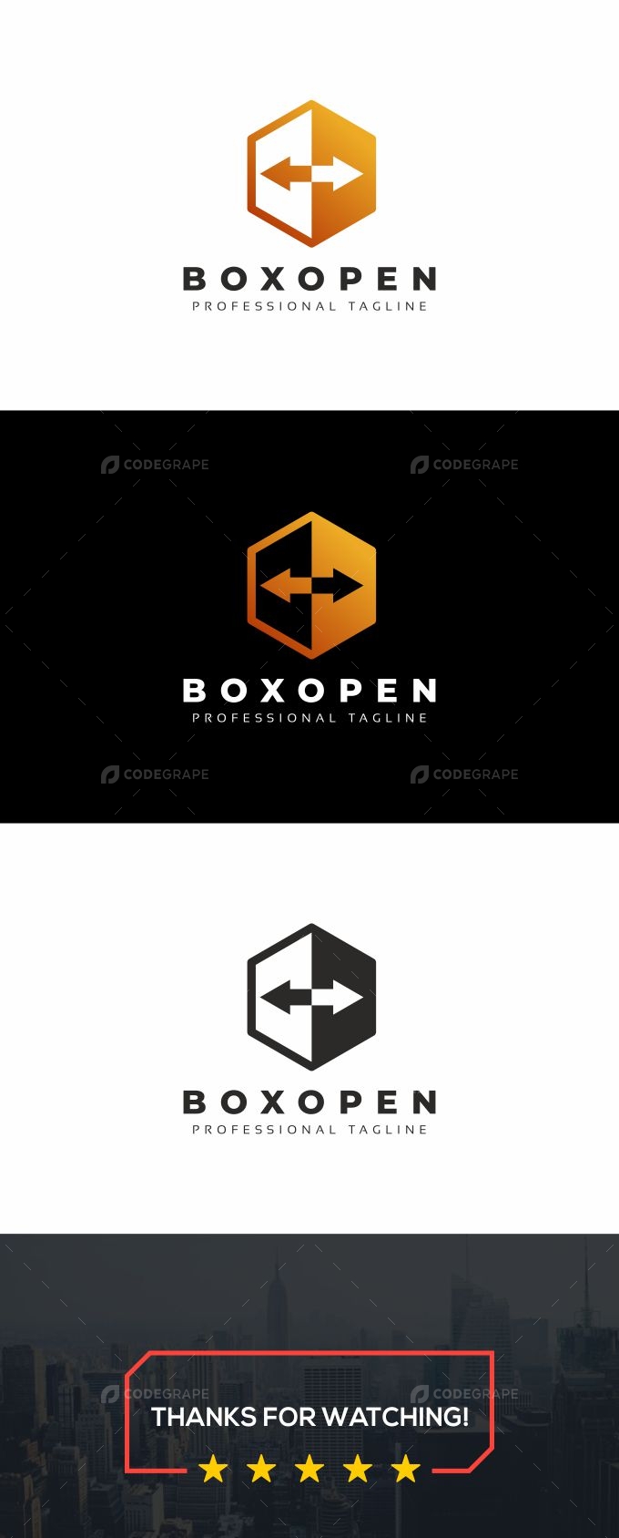 Hexagon Box Open Logo