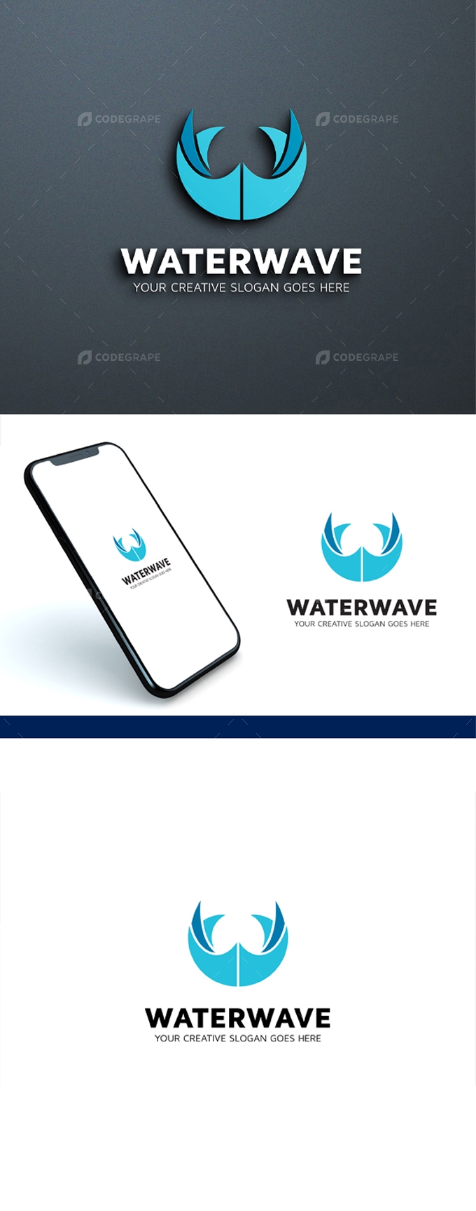 Water Wave - W Letter Logo Template