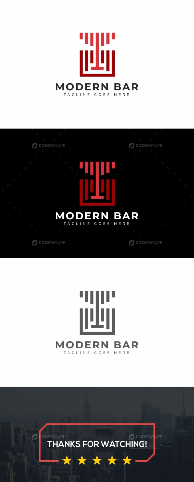 Modern Bar Cocktail Logo