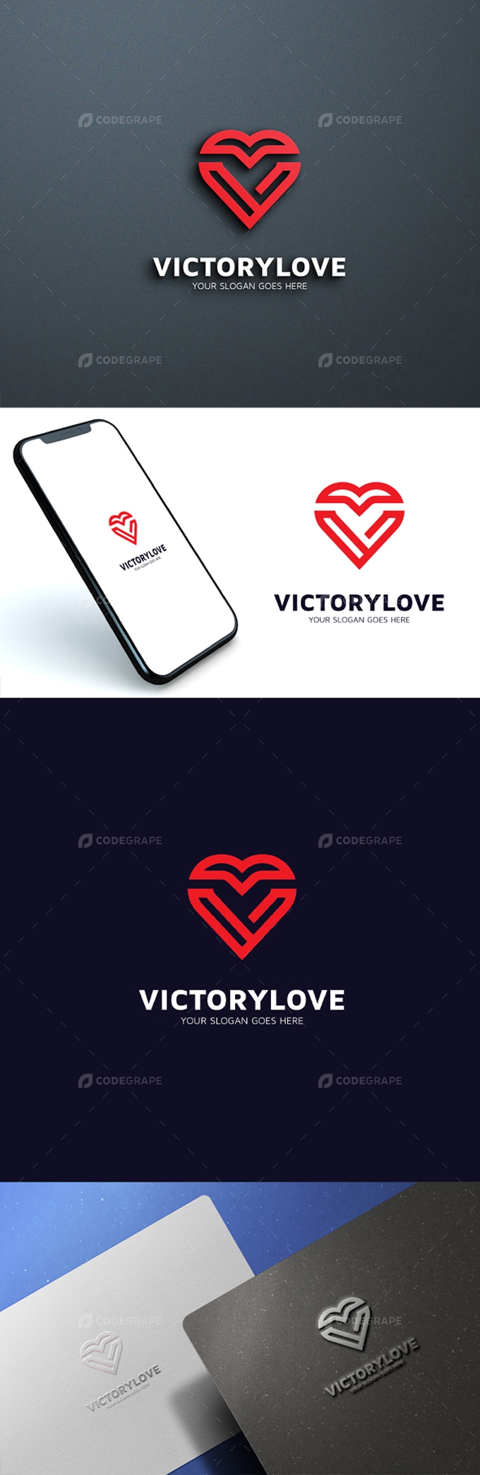 Victory Love - V Letter Logo
