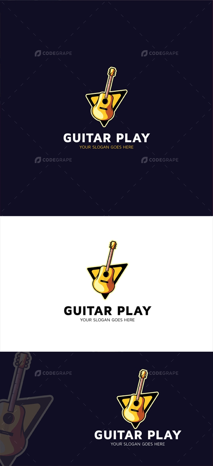 Guitar Play Music Logo Template