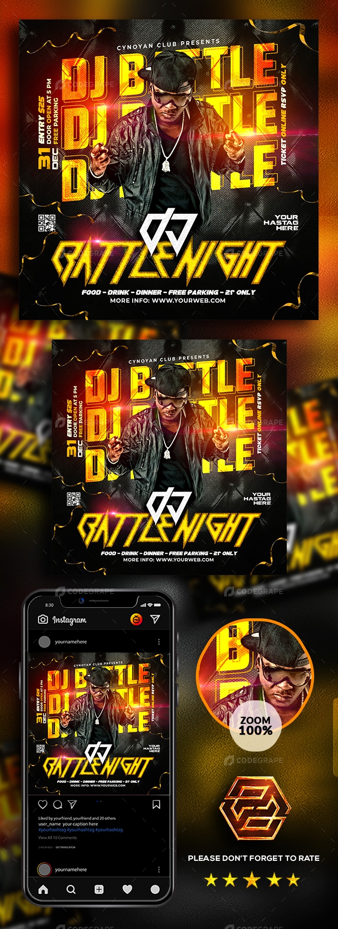 DJ Battle Night Party Flyer Banner
