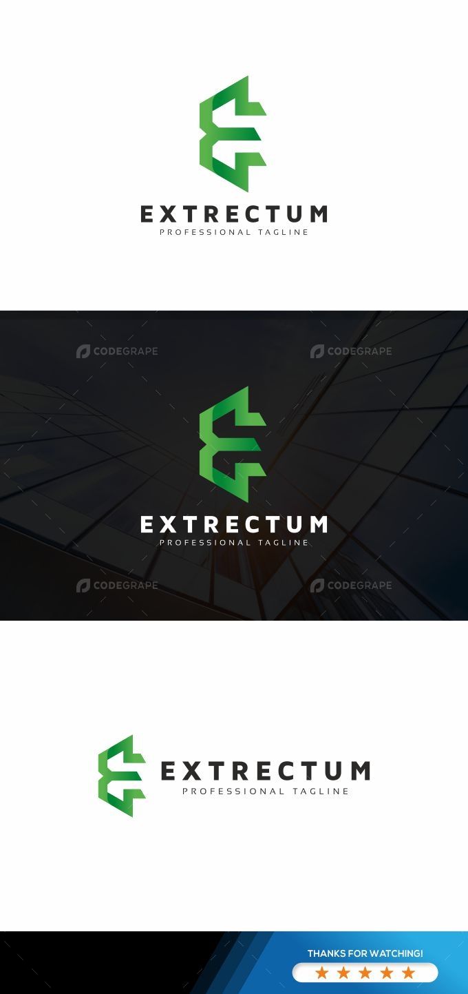 Extrectum E Letter Logo