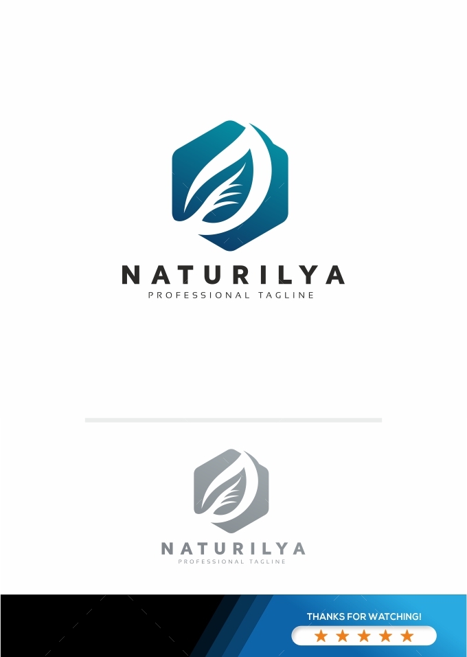 Nature Leaf Hexagon Logo