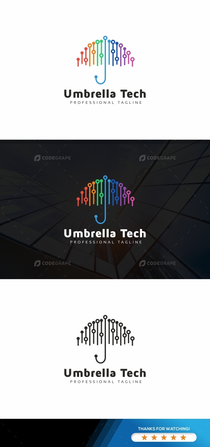 Umbrella Tech Colorful Logo