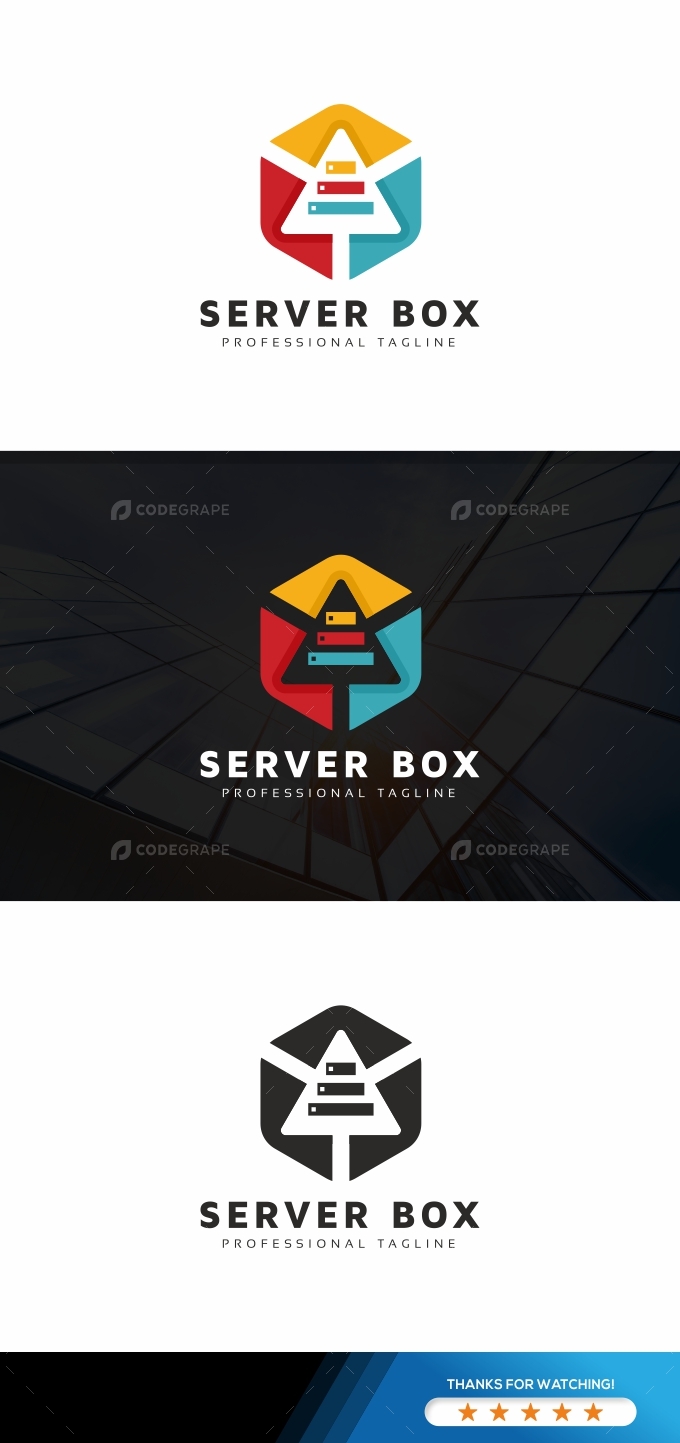 Server Box Hexagon Logo