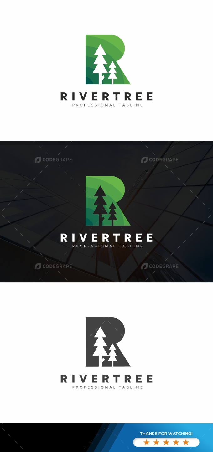 R Letter Tree Logo