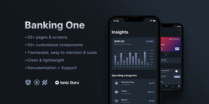 Banking One | Mobile App Template | Ionic 6 | Capacitor 3