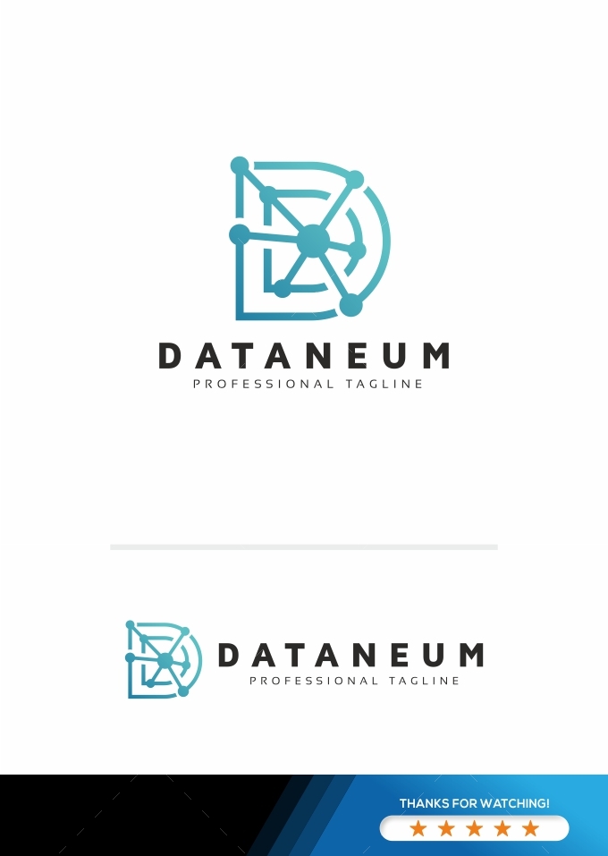 D Letter Nano Tech Logo Template