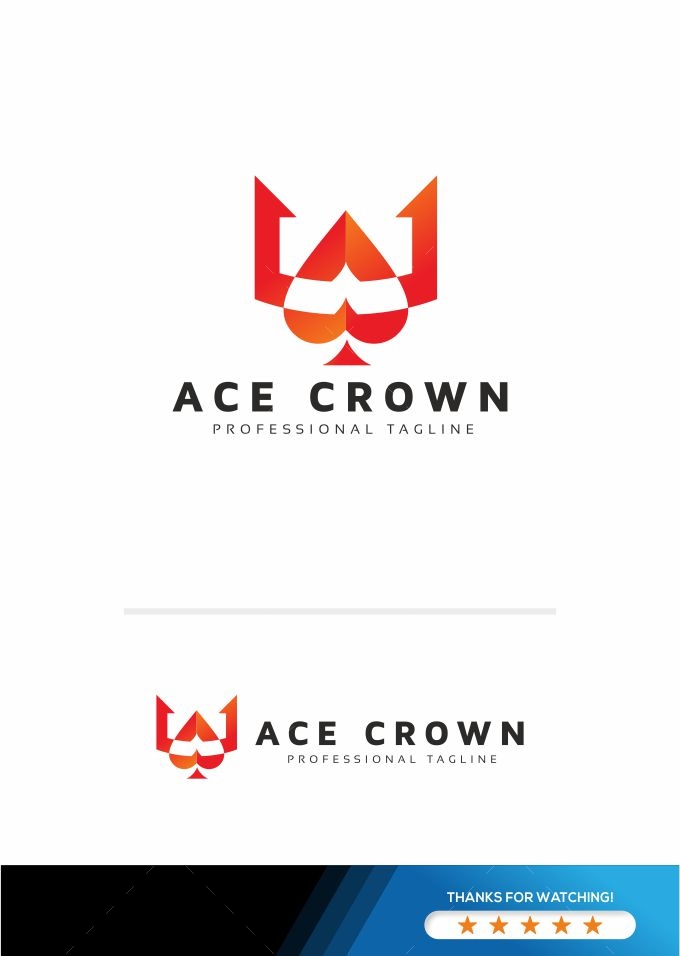 Ace Crown Game Logo Template