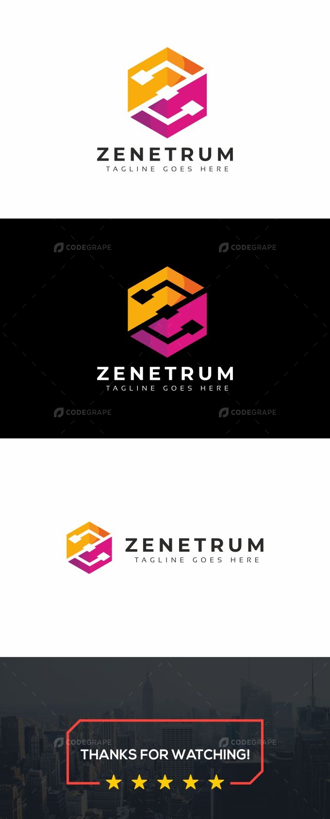 Z Letter Hexagon Colorful Logo Template
