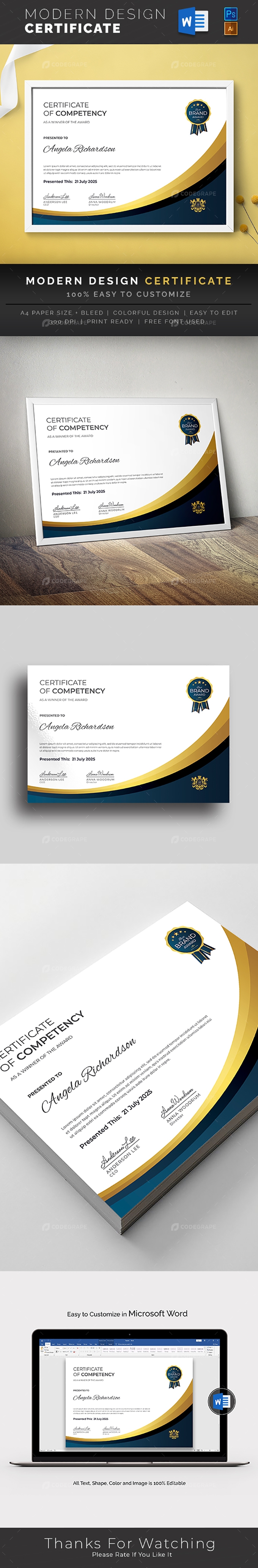 Golden and Black Certificate