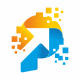 P Letter Pixel Digital Logo