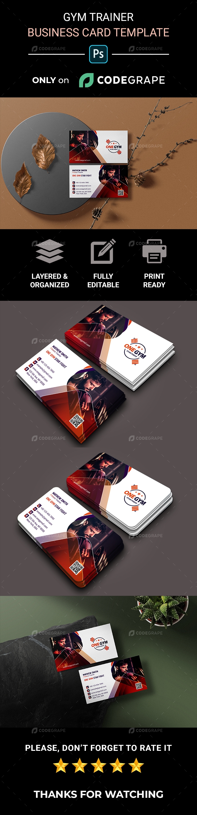 Gym Trainer Business Card