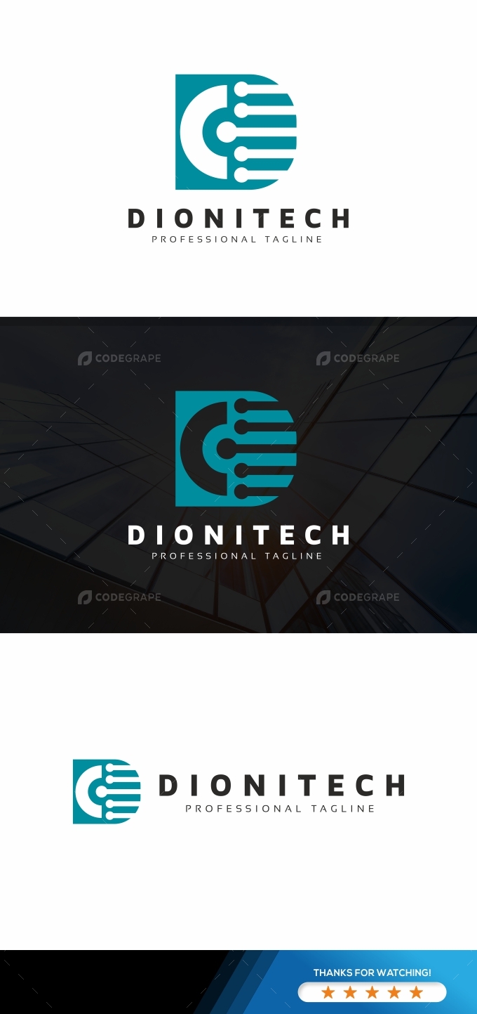 Dionitech D Letter Logo