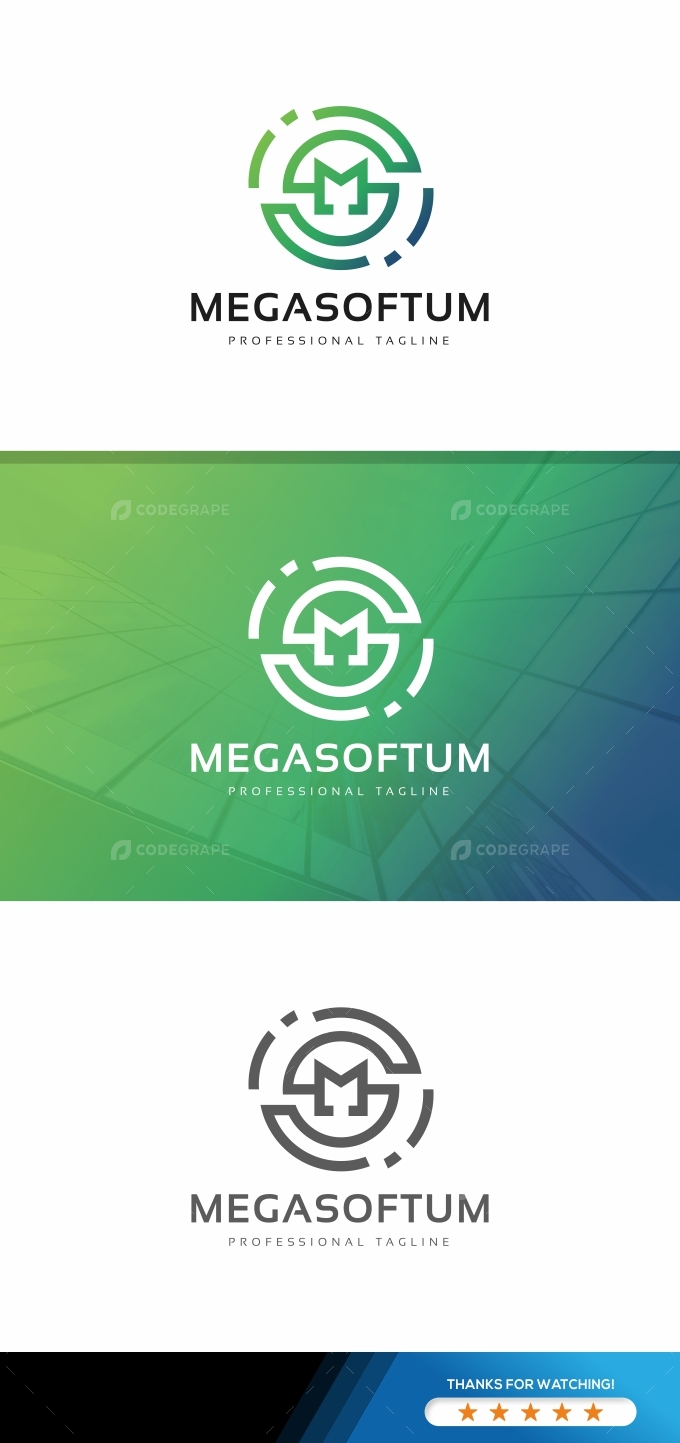 Mega Software M Letter Logo