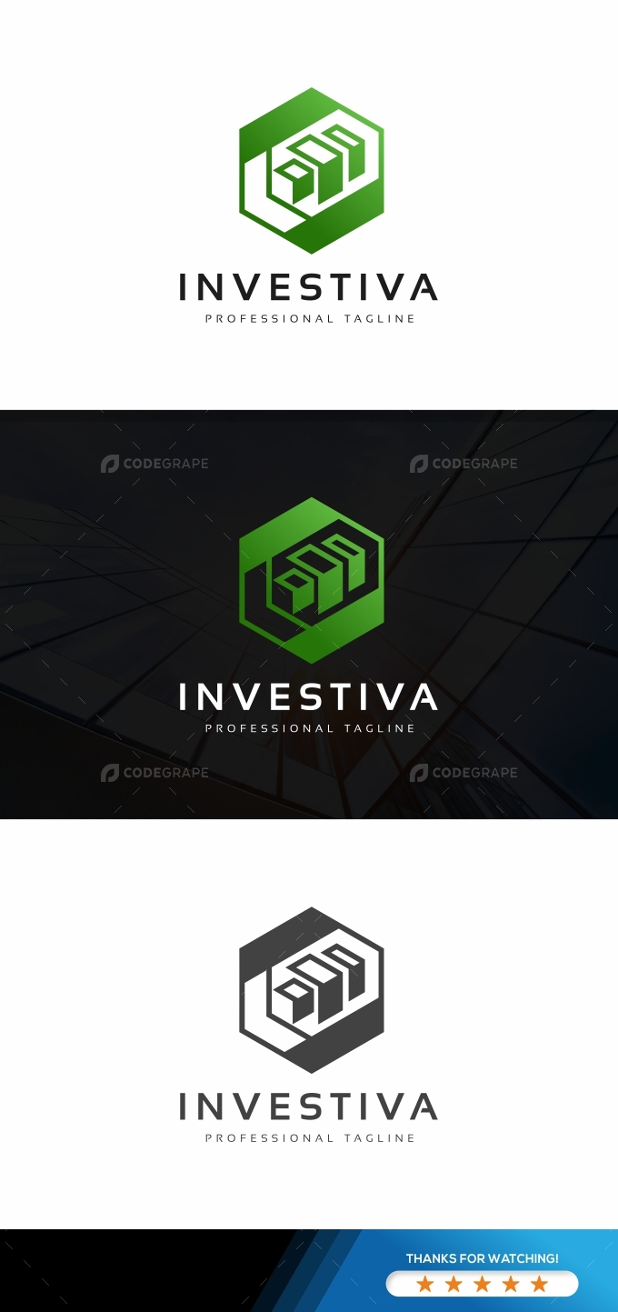 Invest Hexagon Arrows Logo
