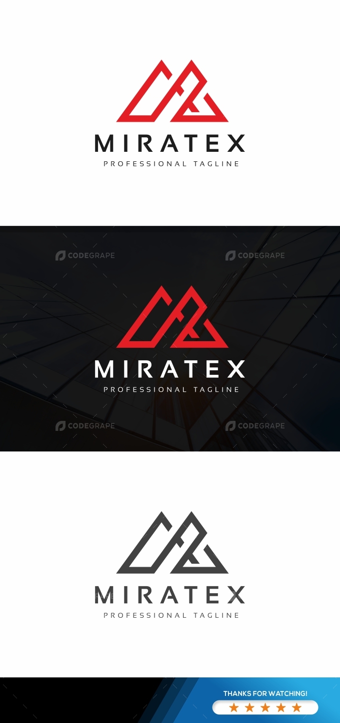 Miratex M Letter Modern Logo