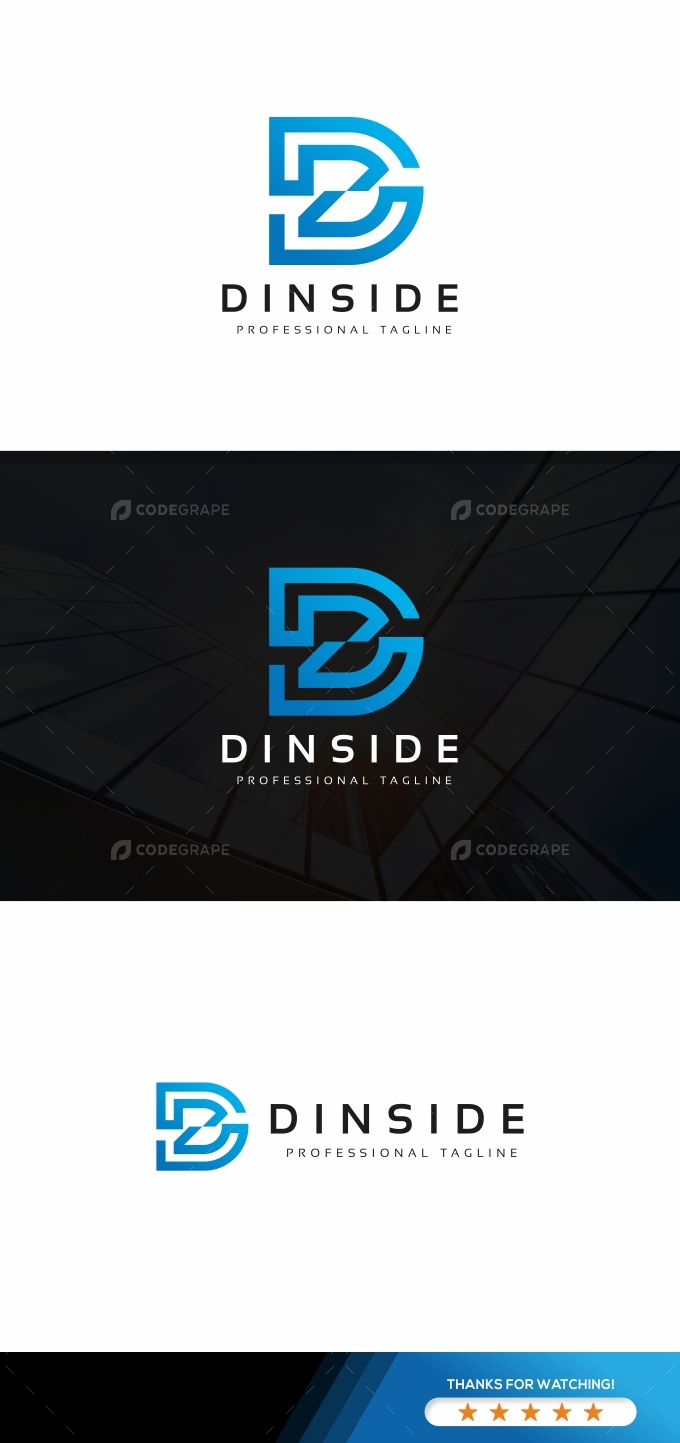 Dinside D Letter Connect Logo