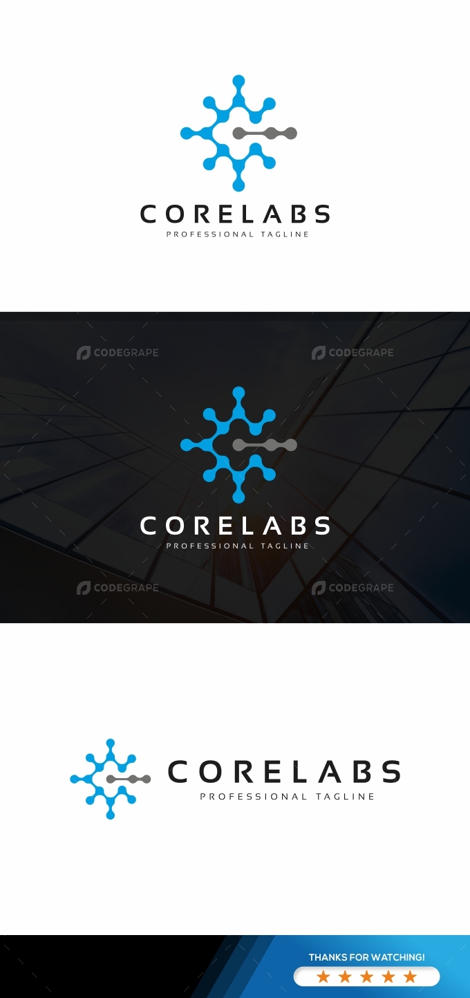 Corelabs C Letter Atom Logo