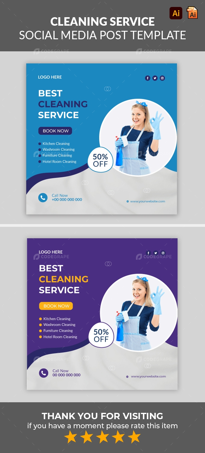 Cleaning Service Social Media Banner