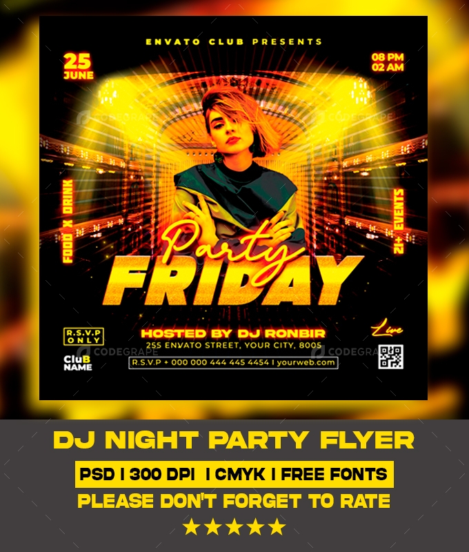 Dj Night Club Party Flyer