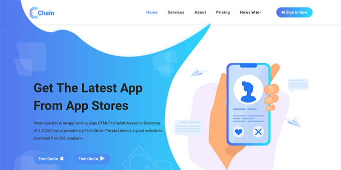 Chain App - The Perfect Html Template For Mobile App Developers