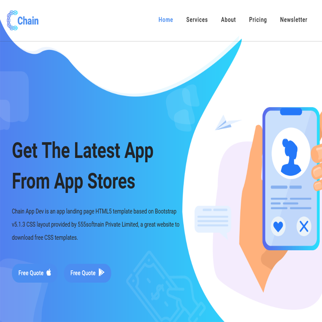 Chain App - The Perfect Html Template For Mobile App Developers