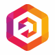 Arrow Tech Hexagon Colorful Logo