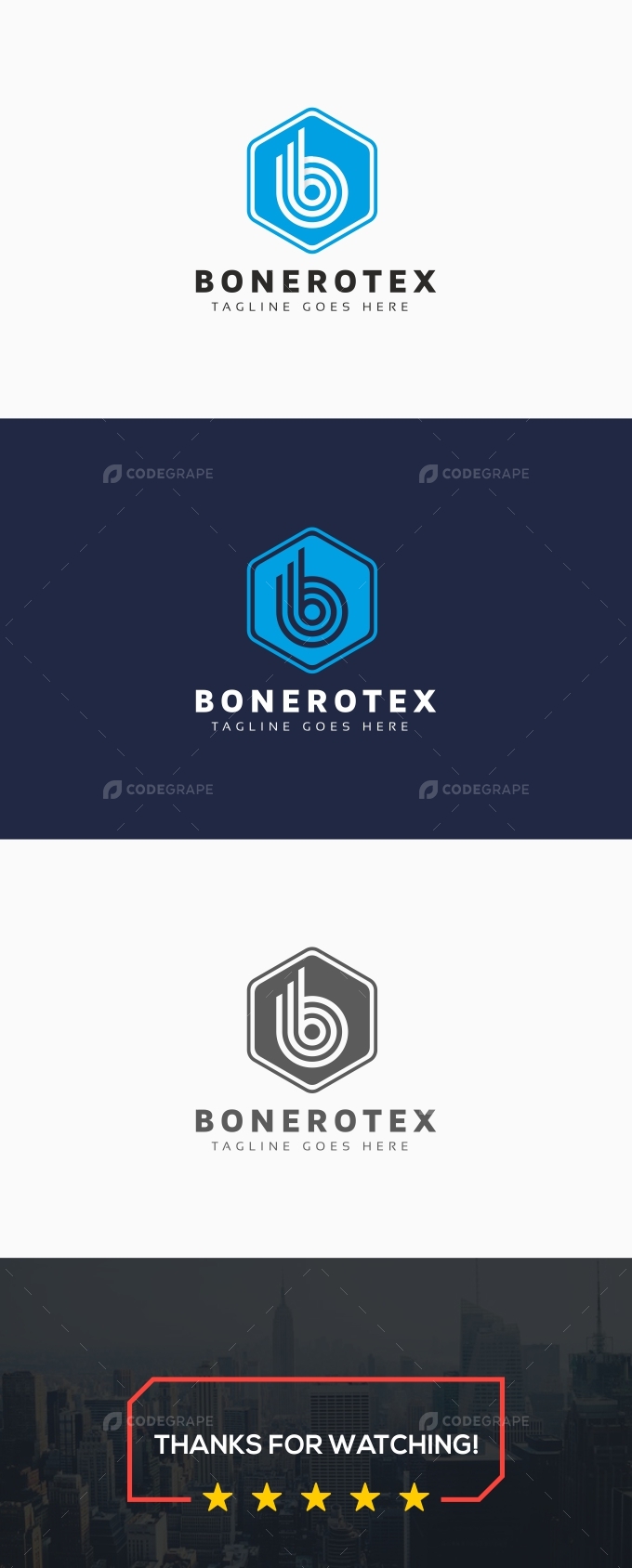 B Letter Hexagon Logo