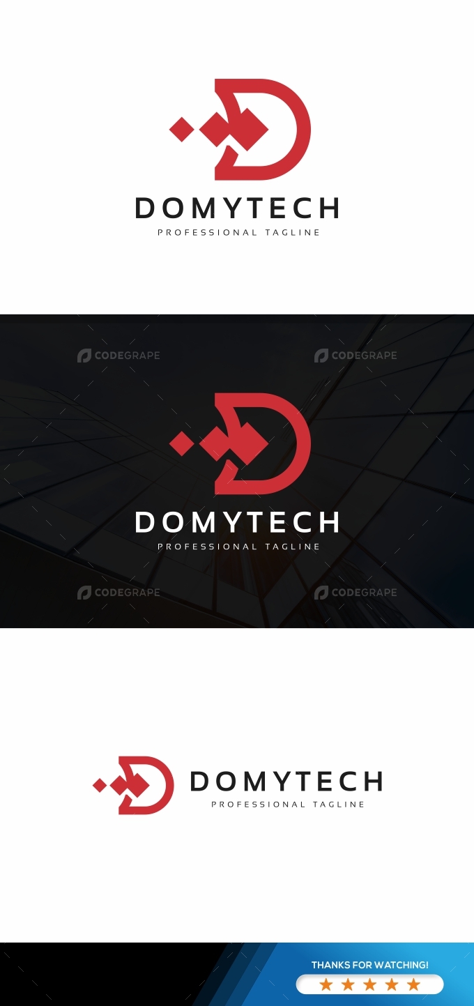 Domytech D Letter Logo