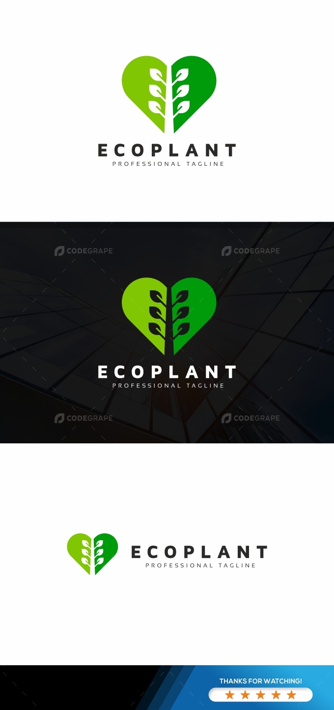 Eco Plant Heart Logo