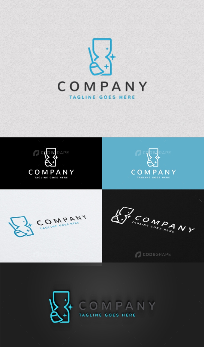 Cleaning Hourglass Logo Template