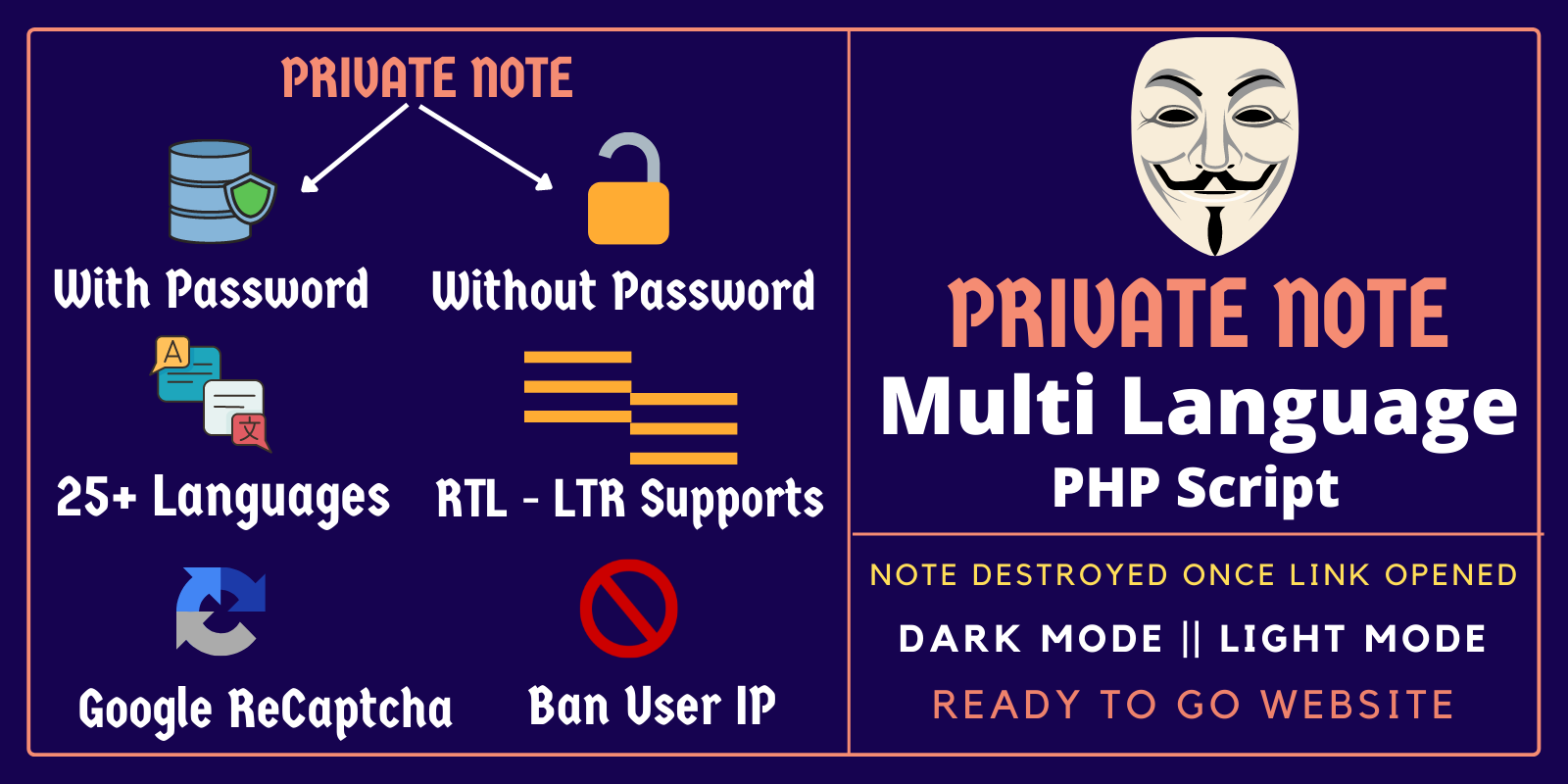 Privy - Anonymous Private Note Multi Language PHP Script
