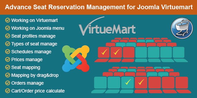 Advance Seat Reservation Management for Joomla Virtuemart