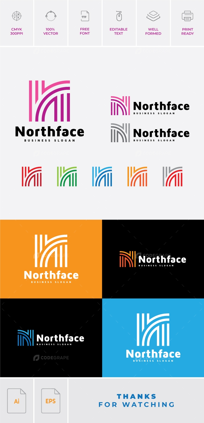 N Typeface Letter Logo Template