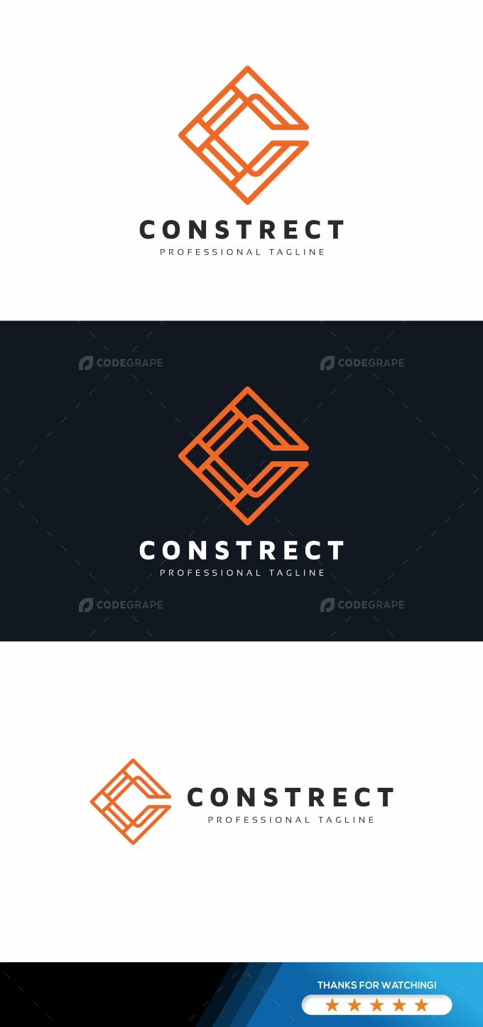 C Letter Construction Logo