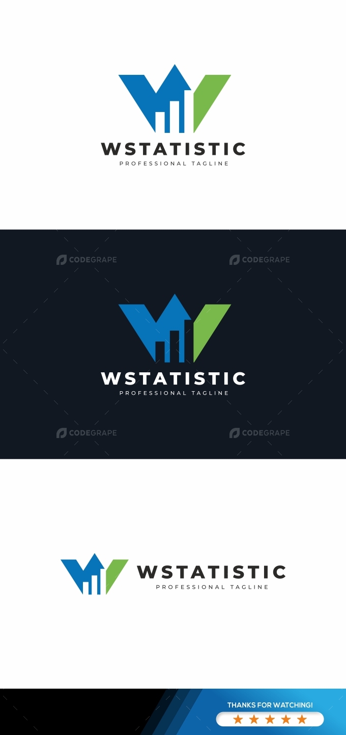 W Letter Statistic Logo
