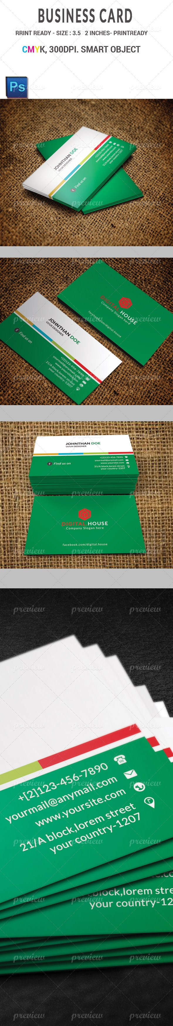 Green Corporate Business Card