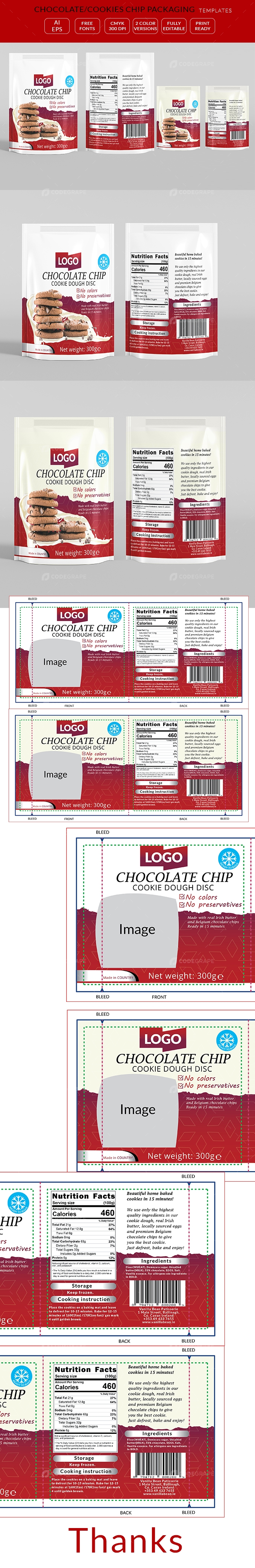 Packaging Chocolate Bag Pouch Templates