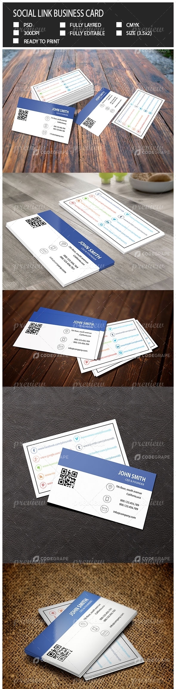 Social Link Business Card