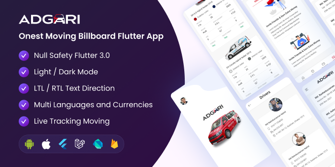ADGARI - Onest Moving Billboard Flutter Application