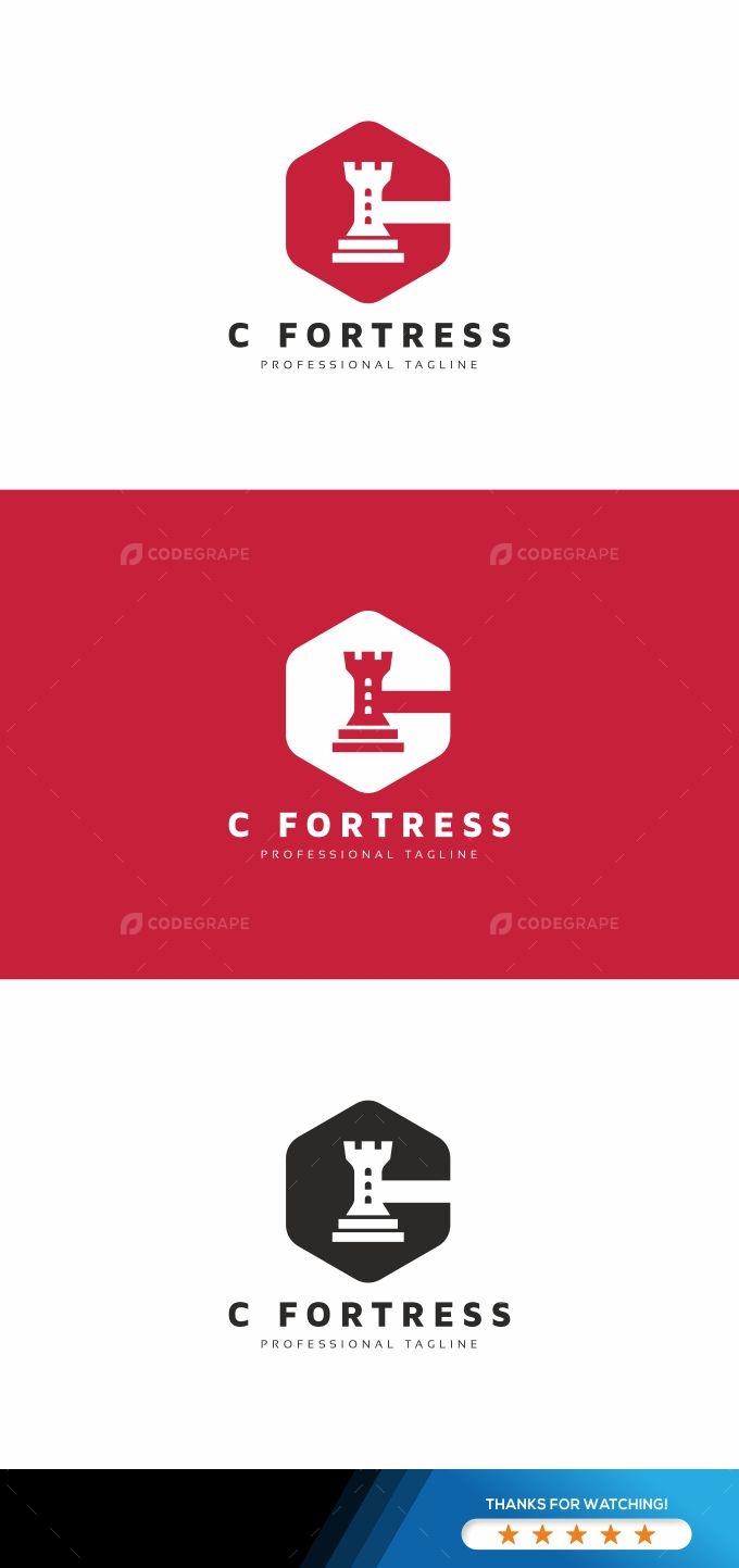 C Letter Fortress Logo
