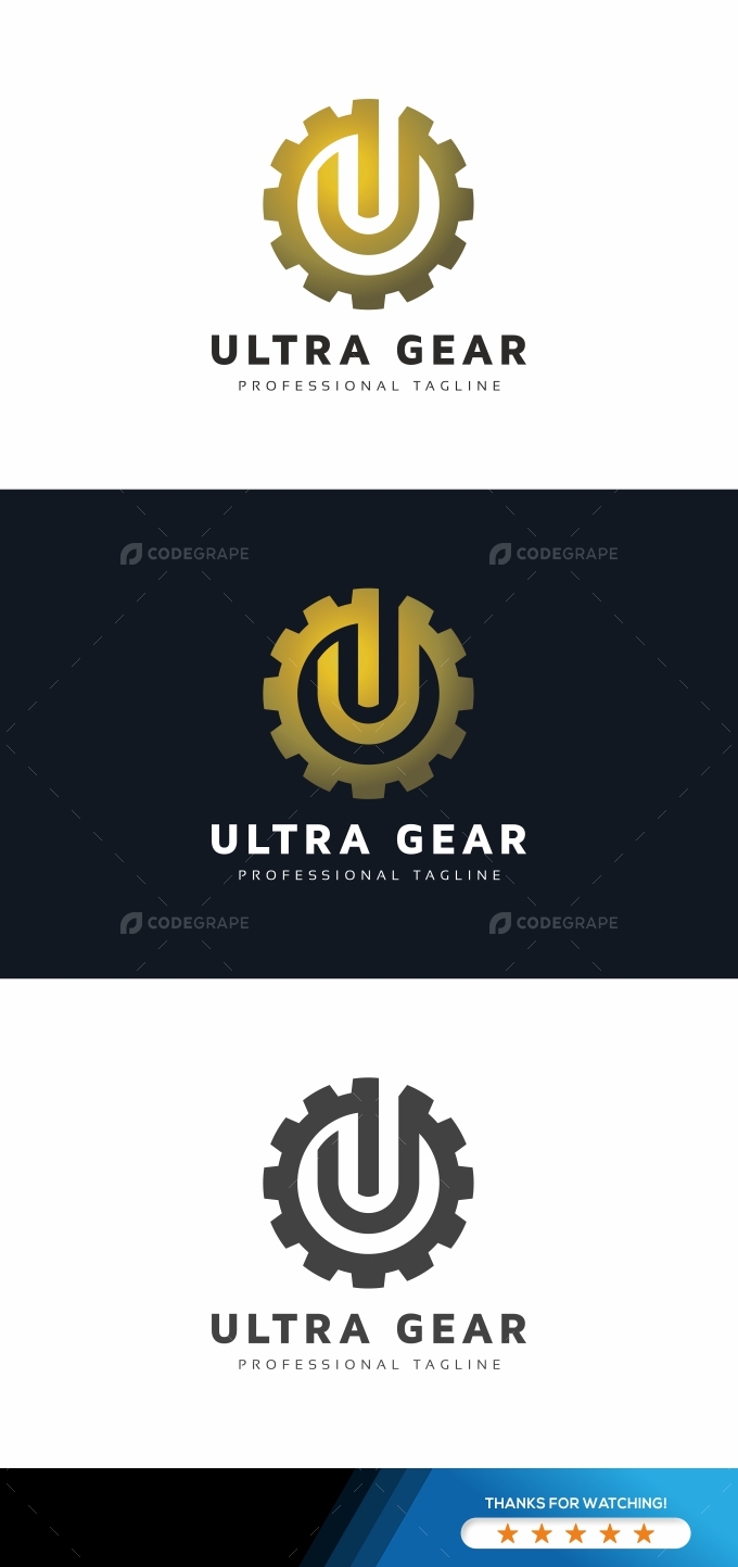 U Letter Gear Logo