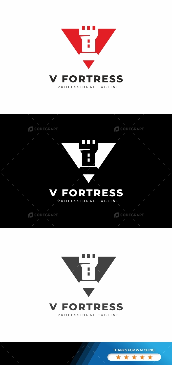 V Letter Fortress Logo